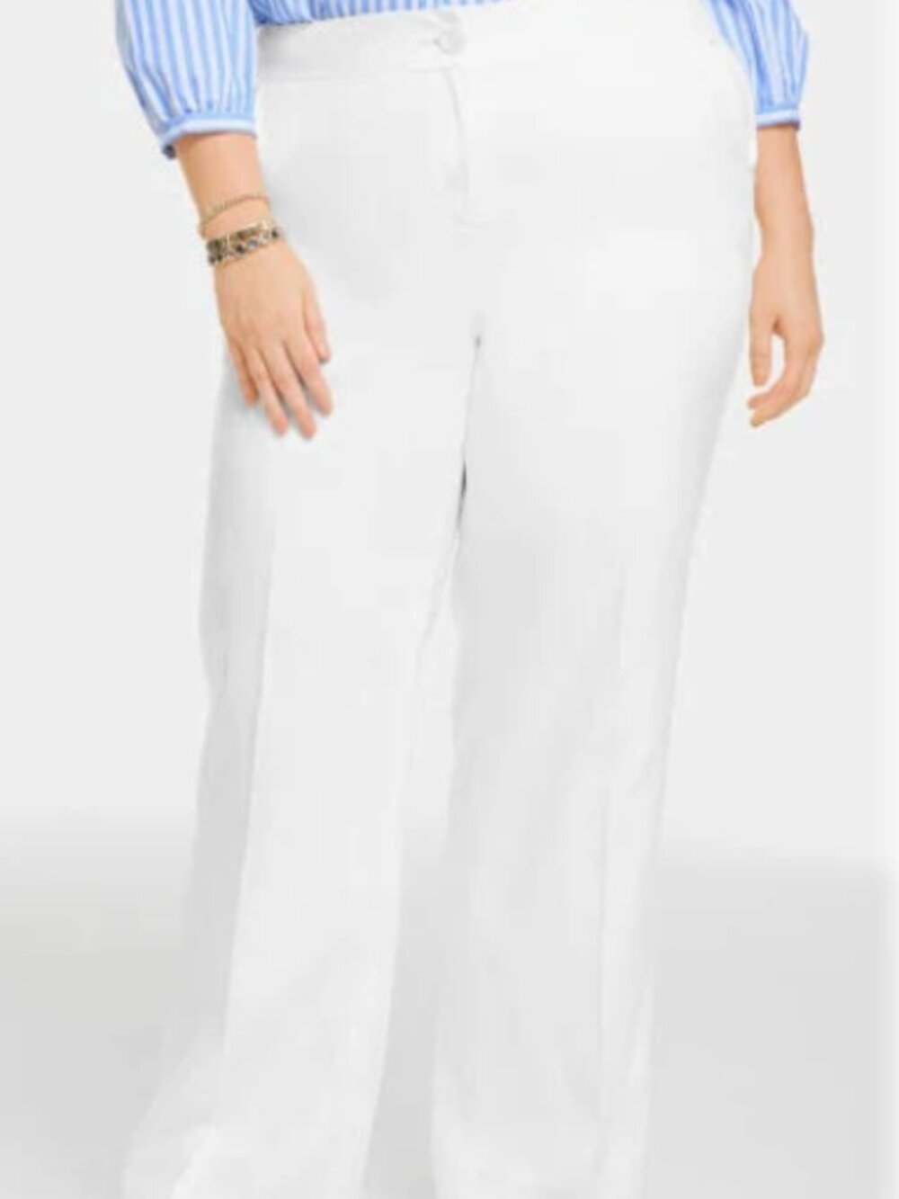 Talbots Women's White Linen Trousers Size 18WP